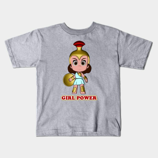 Athena Girl Power Kids T-Shirt by Godsibi